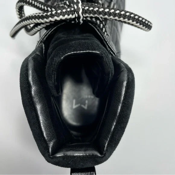 Marc Fisher Dulce Quilted Patent Black Leather High Top Sneaker/Boot- Size 8.5 - Picture 8 of 10